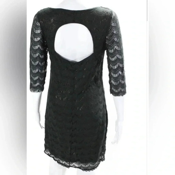 Free People FP Green Scalloped Lace back cutout mini Dress Women's Size Small - Picture 11 of 13